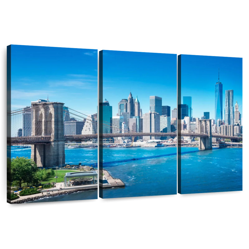 Lilie Blue Sky Manhattan Bridge, 24" H x 38" W