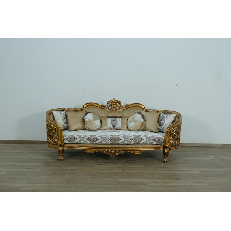 Sofa, Burgundy/Gold/Beige