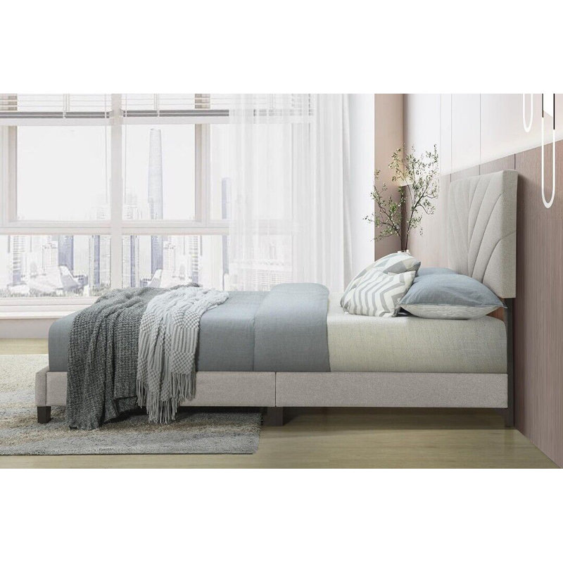Jesten Upholstered Standard Bed, Beige, Queen