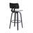 Khymari Modern Swivel Counter or Bar Height Armless Bar Stool in Fabric, Wood, and Metal-1441246939