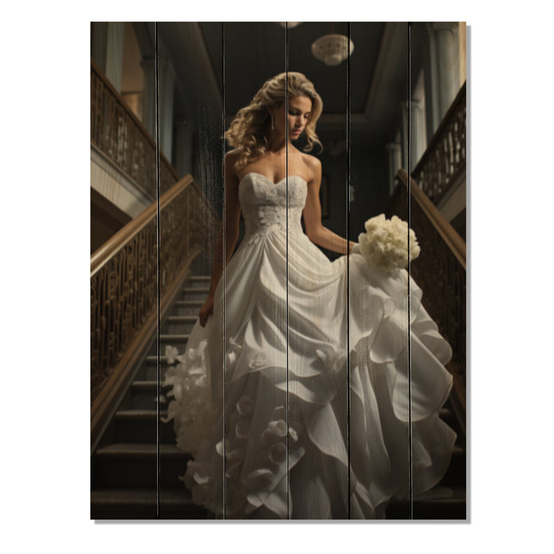 Élégance de mariée Chelon, impression sur bois, H 40 po x l 30 po x P 0,78 po