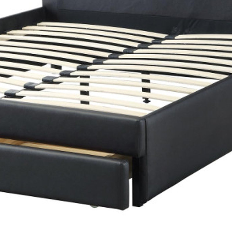 Lit plateforme tapissier avec rangement Tomberlin, Grand