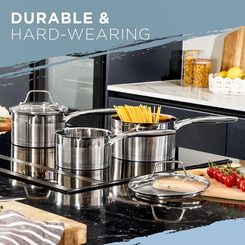 Blackmoor3pc Pro Stainless Steel Saucepan Set