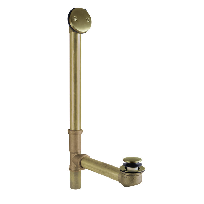 Kingston Brass Made To Match 21-Inch Brass Toe Touch Tub Waste and Overflow, Polished Brass