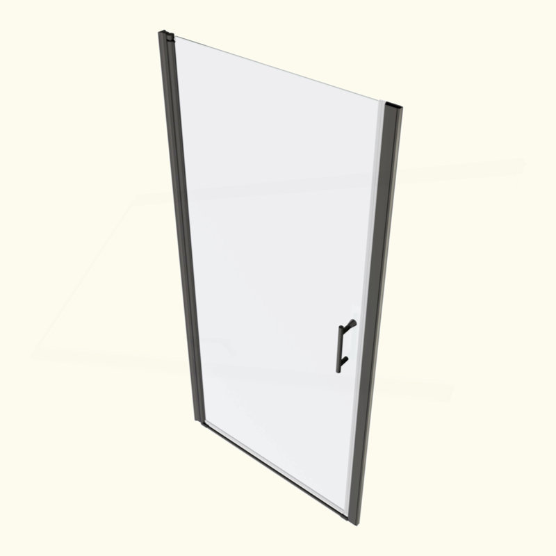 Porte de douche pivotante universelle à ouverture 1 3/8 po avec verre trempé de 1/4 po
