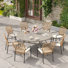 Ensemble de salle à manger d'extérieur 9 pièces pour terrasse avec fauteuil en rotin 9 pièces