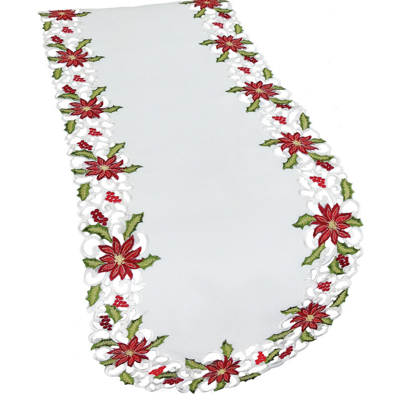 Chemin de table nappe brodéed Salzman, L 70 po x l 15 po
