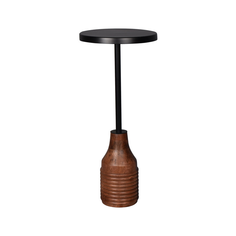 Table à boissons transitionnelle en bois massif et métal Martini