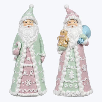 Resin Christmas Santa Tabletop-set Of 2