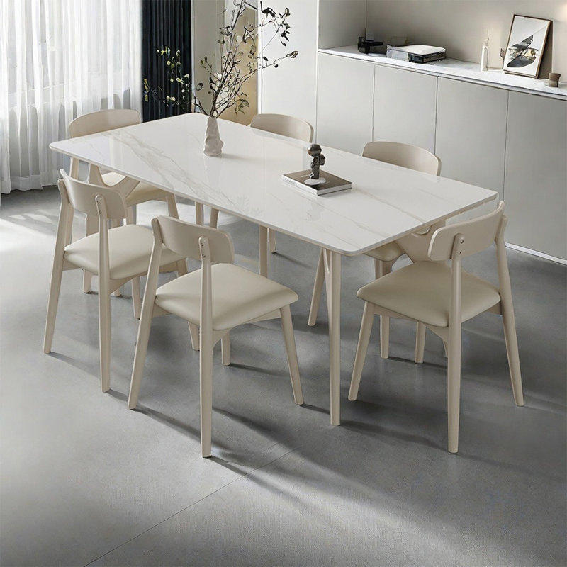 Nordic simple rectangular dining table set, 29.5"H x 55.1"L x 31.5"W