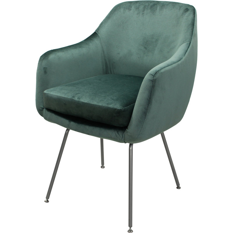Kaif 21'' H Upholstered Armchair, Seafoam, Silver