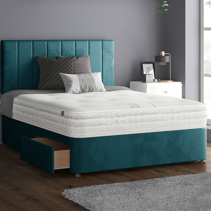 Ohioville Divan Bed Base, Mallard, Kingsize (5'), 2 Foot-end Drawers