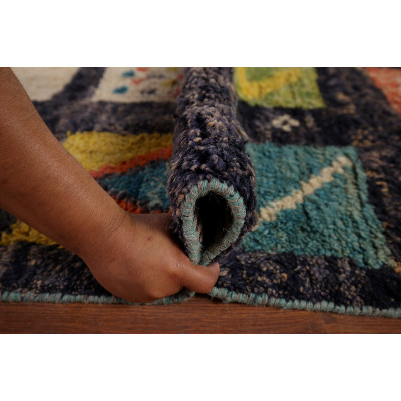 Tapis marocain noir moelleux All-Over 10 x 15