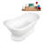 60" Streamline Soaking Acrylic Freestanding Bathtub, Bamboo Tray, Drain-103682598