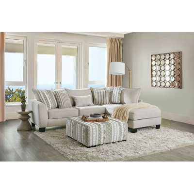 Canapé modulaire contemporain l 109,4 po, beige / ivoire