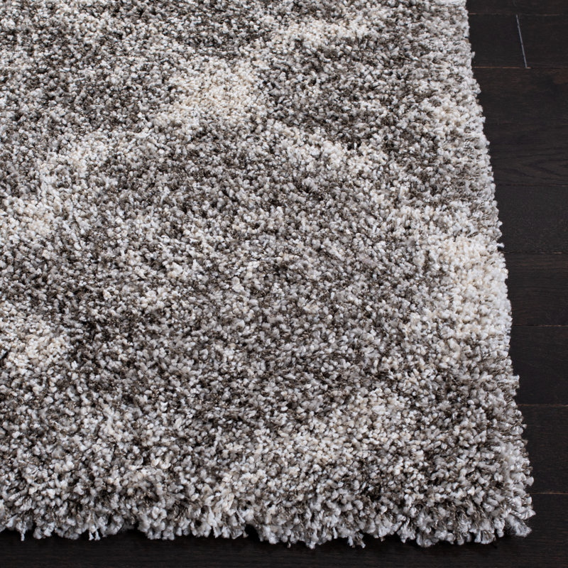Geometric Grey / Ivory Area Rug, Square 7'