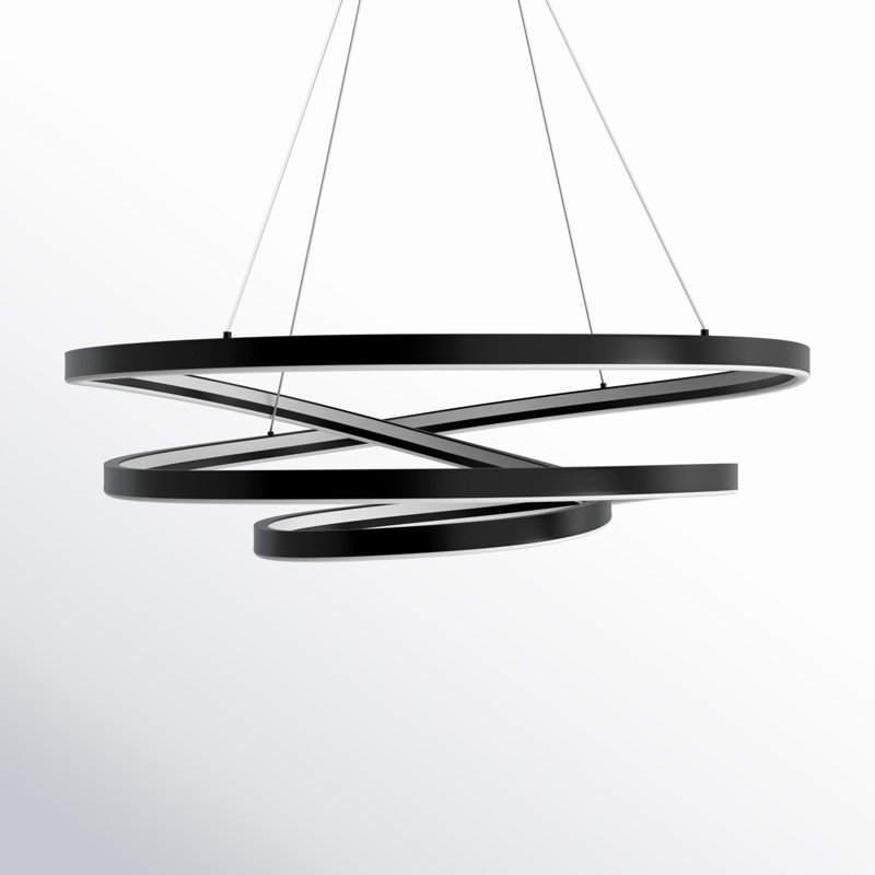 Yasmine Dimmable LED Geometric Chandelier, Black