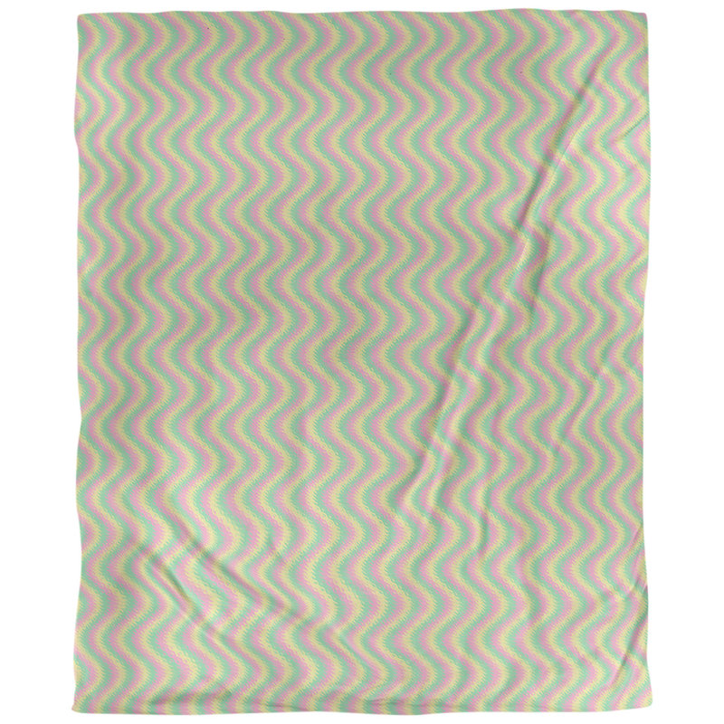Tissu ondulé, Rose jaune / vert, L 58 po x l 36 po, Sergé de coton