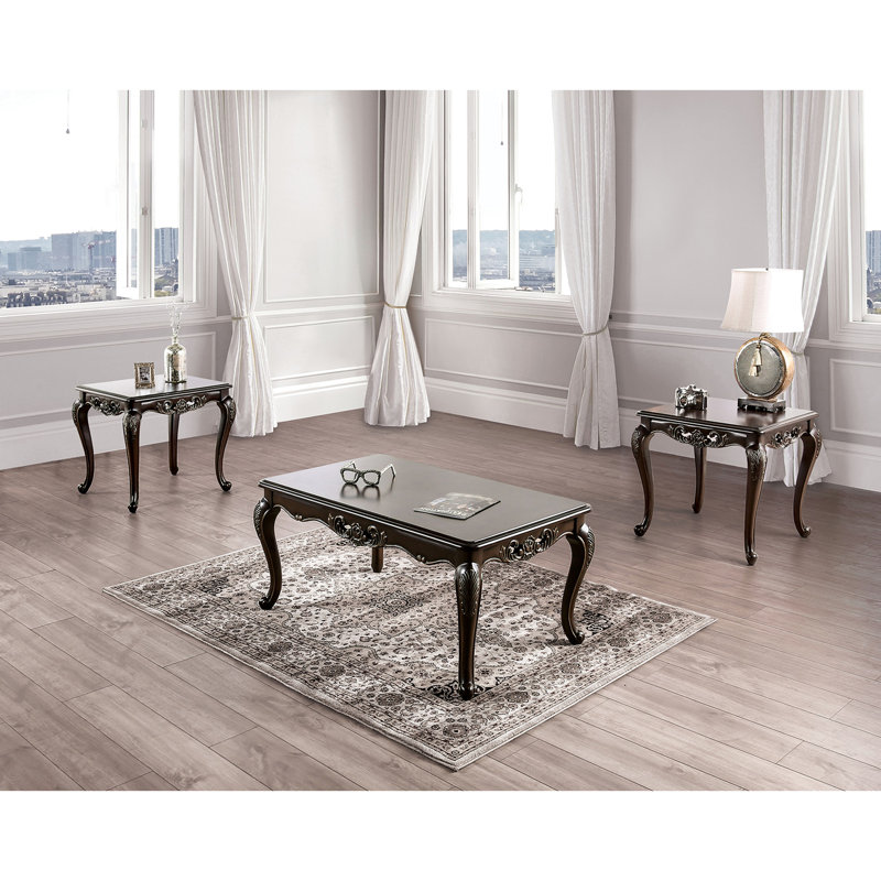 Table basse de style traditionnel avec bois massif et placage, pieds, couleur, l 48 po
