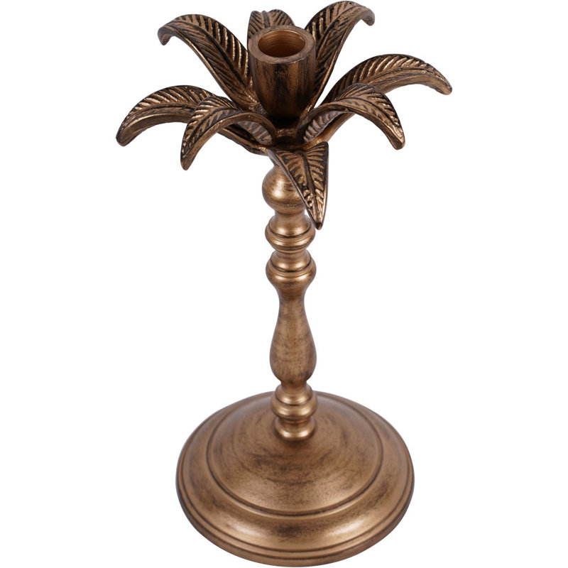 Aluminium Tabletop Candlestick, 28 cm H x 13 cm W x 13 cm D