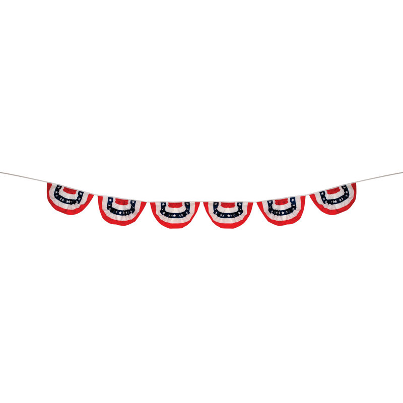 6 Panel Patriotic Pleated Fan Bunting String
