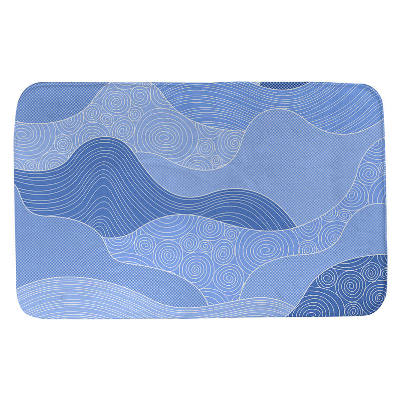 Mcguigan Memory Foam Non-Slip Bath Rug, 17" W x 24" L, Blue