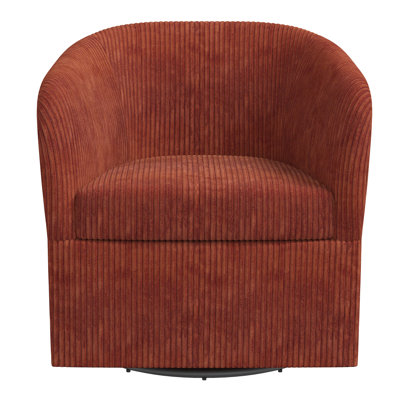 Lesia Upholstered Swivel Barrel Chair