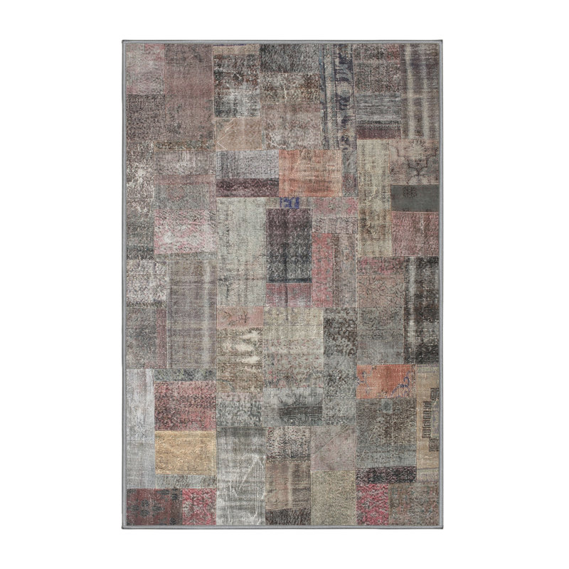 Tapis gris/noir/brun zone contemporaine, Rectangle 7 pi x 9 pi