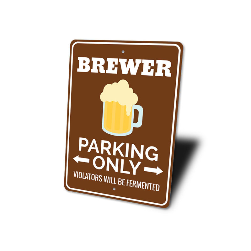Enseigne de stationnement Brewer, H 10 po x l 14 po x P 0,04 po