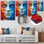 Larmes de l'intérieur bleu et orange - Portraits abstraits, art mural-1311178423-1311178420