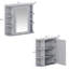 Armoire de rangement de salle de bain avec miroir, armoire à pharmacie avec tablette en bois réglable et portes-851478171