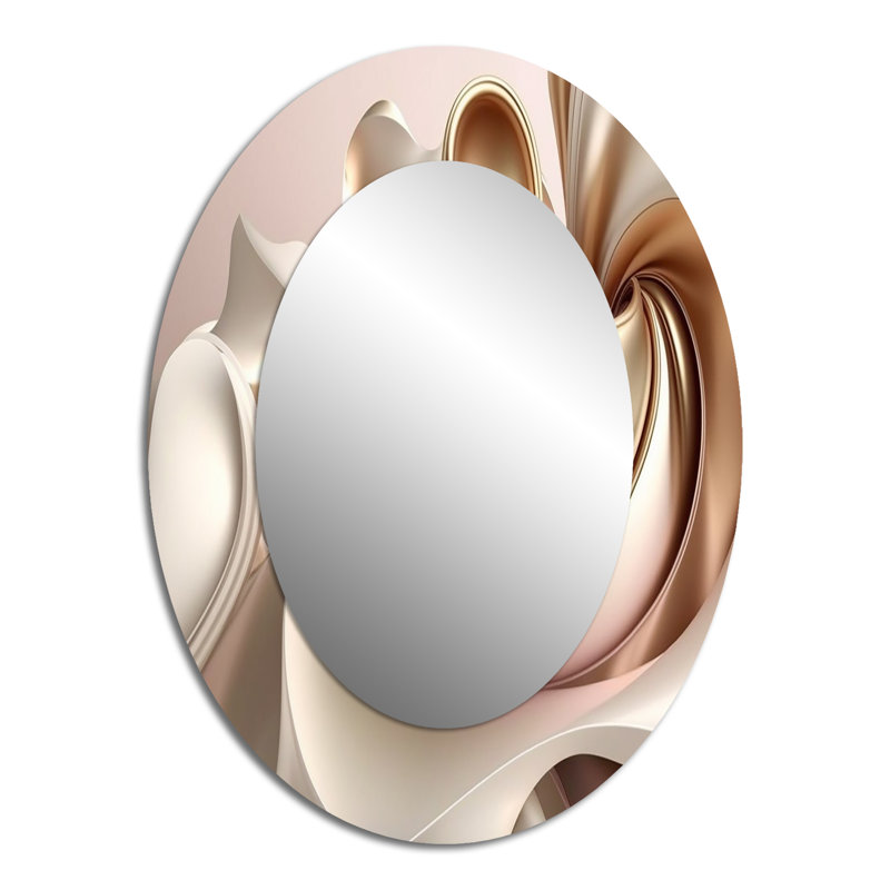 Miroir mural ovale subtil sophistiqué rose et doré II, 40 po x 30 po