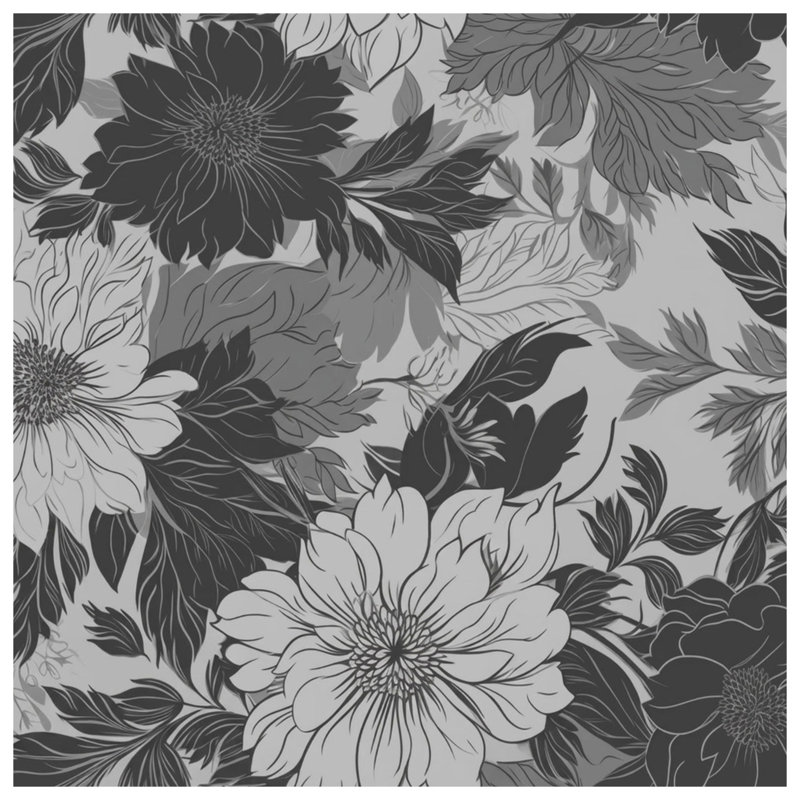 Rideaux de douche monochrome à motif floral très longs, L 70 po x H 93 po