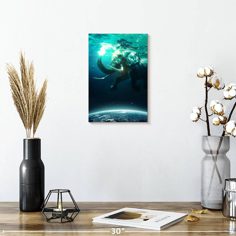 Brampt Elephant In Space, 12" H x 8" W