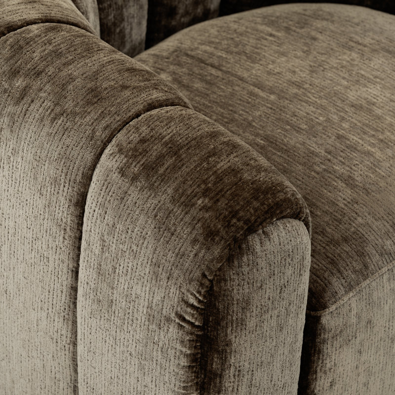 Fauteuil pivotant de 38 po de large Iyari, Brown Chenille