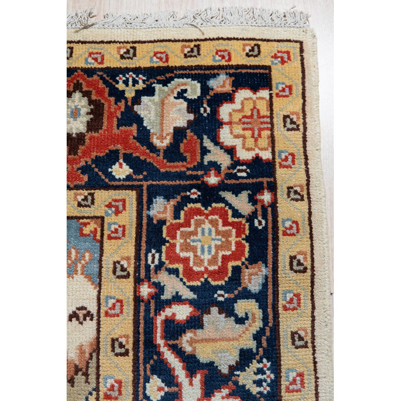 Ivory Hand-Knotted Wool Soft Luxury Feel Geometric Modern Contemporary Carpet Rug, 9' x 12'