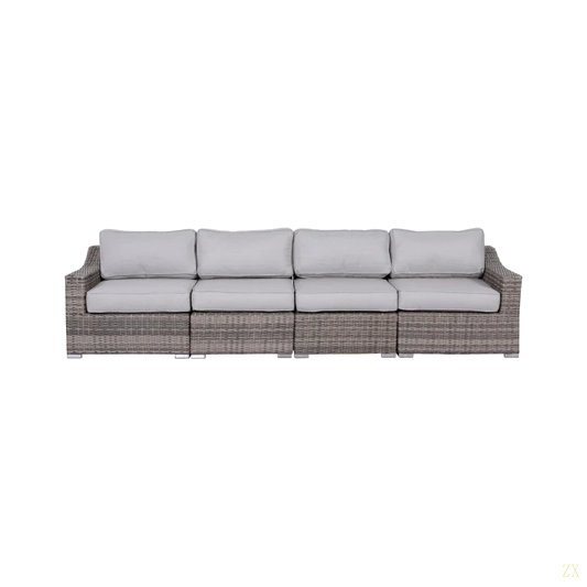 4-Piece Rattan Sectional Seating Set With Cushions