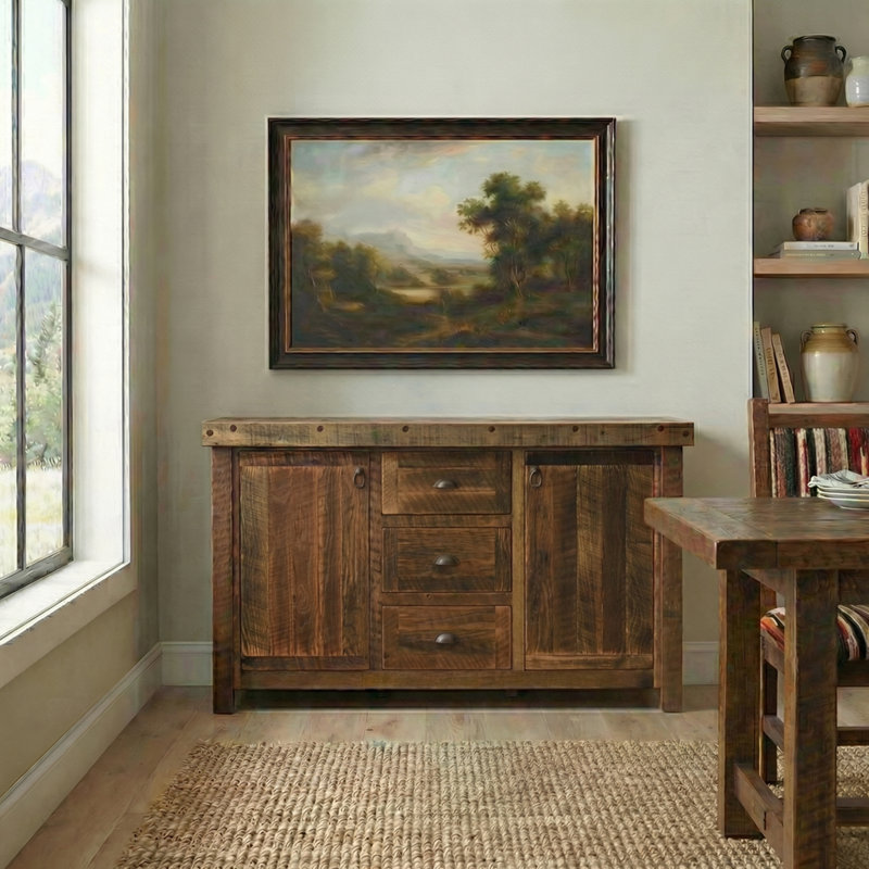 Fireside Lodge Barnwood Sideboard - Artisan Top, Barnwood