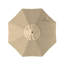 Parasol de patio en bois de teck 7,5 pi avec nervures en fibre de verre et système de levage beige Sunbrella-557198544