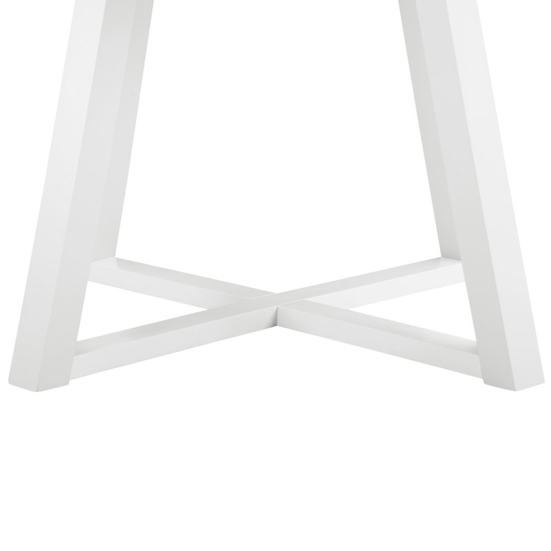 Edo 45'' Round White MDF Dining Table with Trestle Base