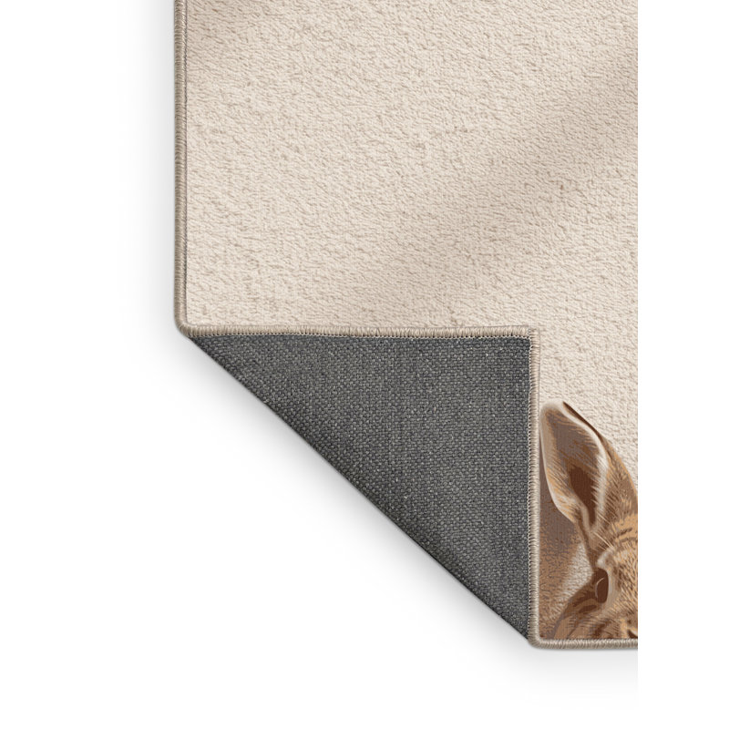 Soft Plush Faulk Easter Modern & Contemporary Abstract Area Rug in Beige – Beige Binding, 8x12