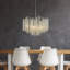 Luminaire suspendu moderne de style lustre en cristal de 25 po de style branche de laiton antique à 6 lumières pour salle à manger, salon et entrée de chambre à coucher-305603252