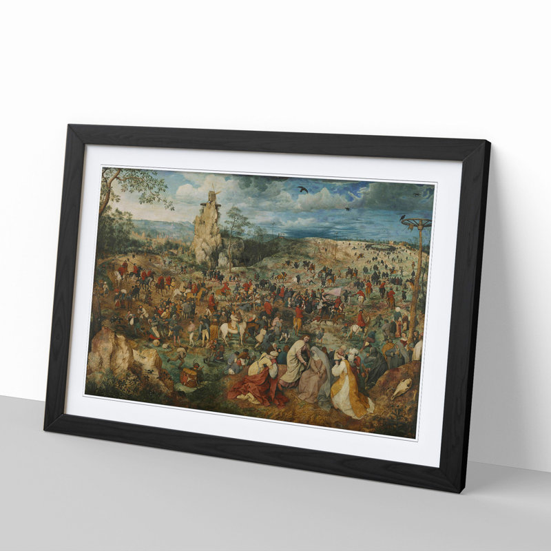 Christ Carrying the Cross by Pieter Bruegel the Elder - Framed Print, Black Framed, 27cm H x 36cm W x 2cm D