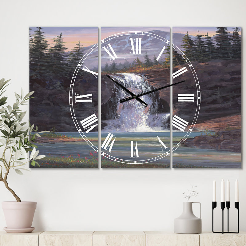 Waterfall Mountain Afternoon Wall Clock