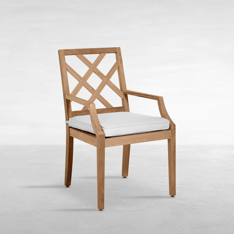 Chaise avec accoudoirs en teck Haley - teck naturel, Pas de soudure, Chevron sable, Teck naturel