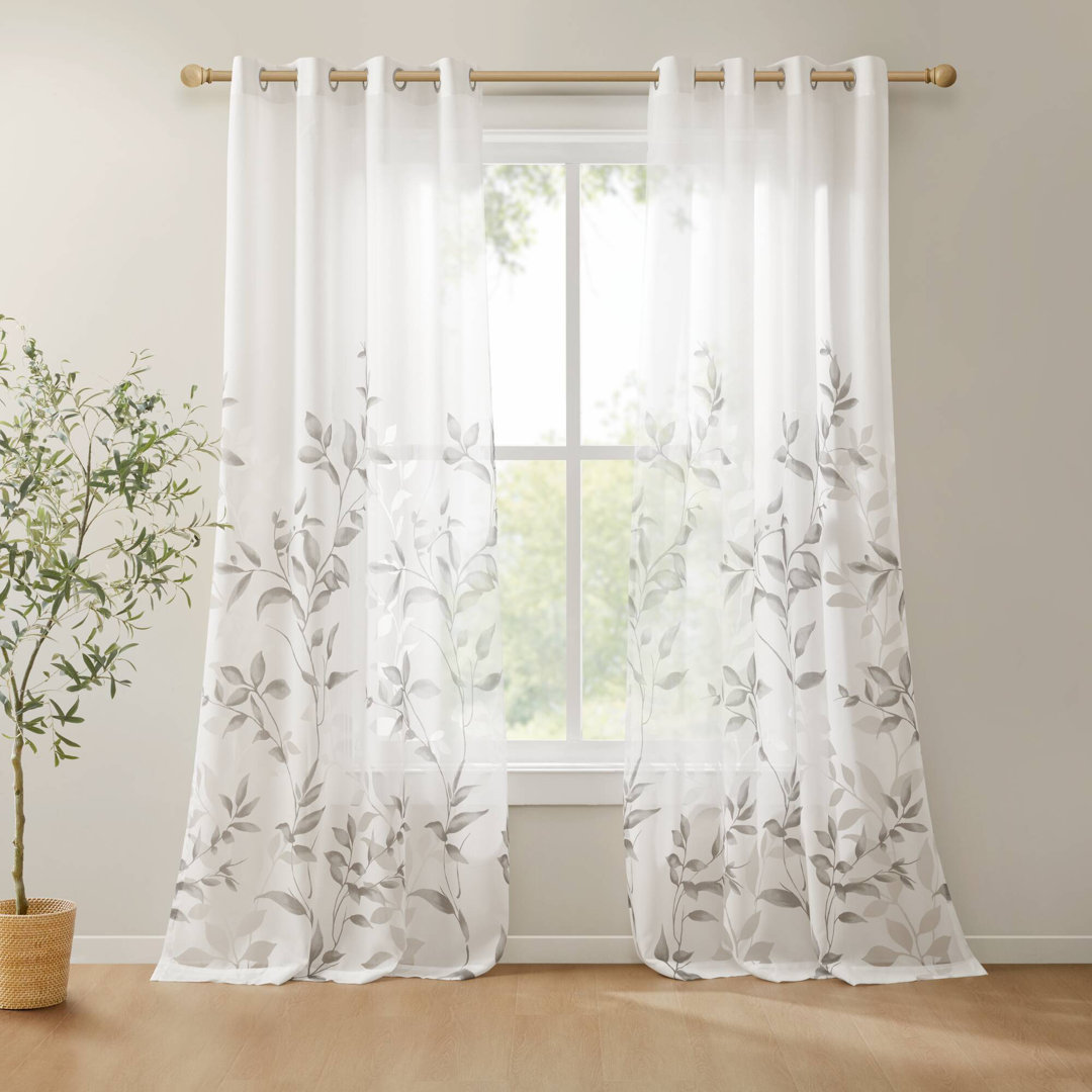 Cecily Burnout Printed Curtain Panel Pair (Set of 2) Madison Park Curtain 