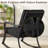 3 Piece Rocker Seating Group with Cushions, 2 - Person Outdoor Rocking Patio Chairs Set with Tempered Glass Top Coffee Table for Porch, Backyard, Balcony-1110053888