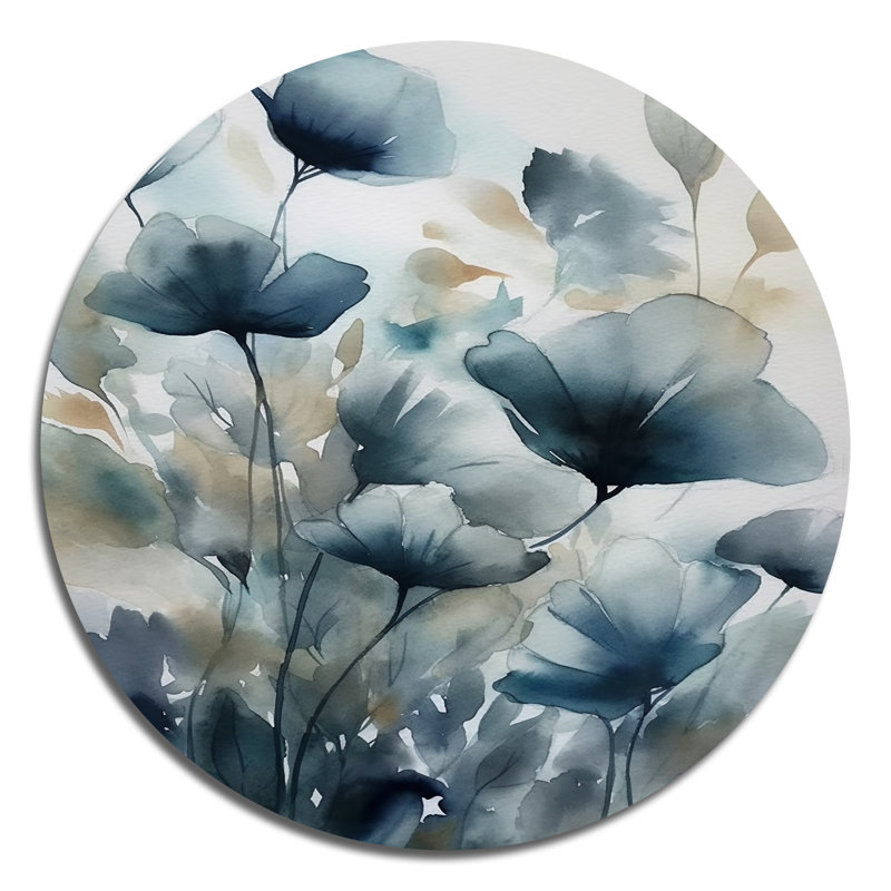 Feuilles et fleurs bleues Nittany III, H 23 po x l 23 po x P 1 po
