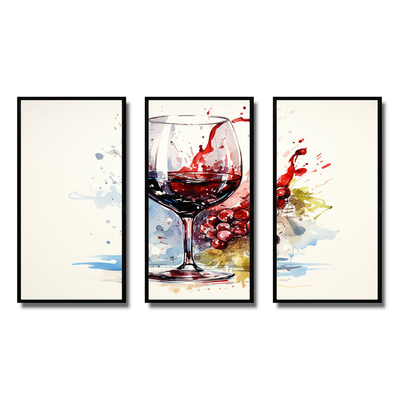 Raisin élégant vin de Bourgogne I - art mural vin, H 28 po x l 36 po, Cadre flottant noir