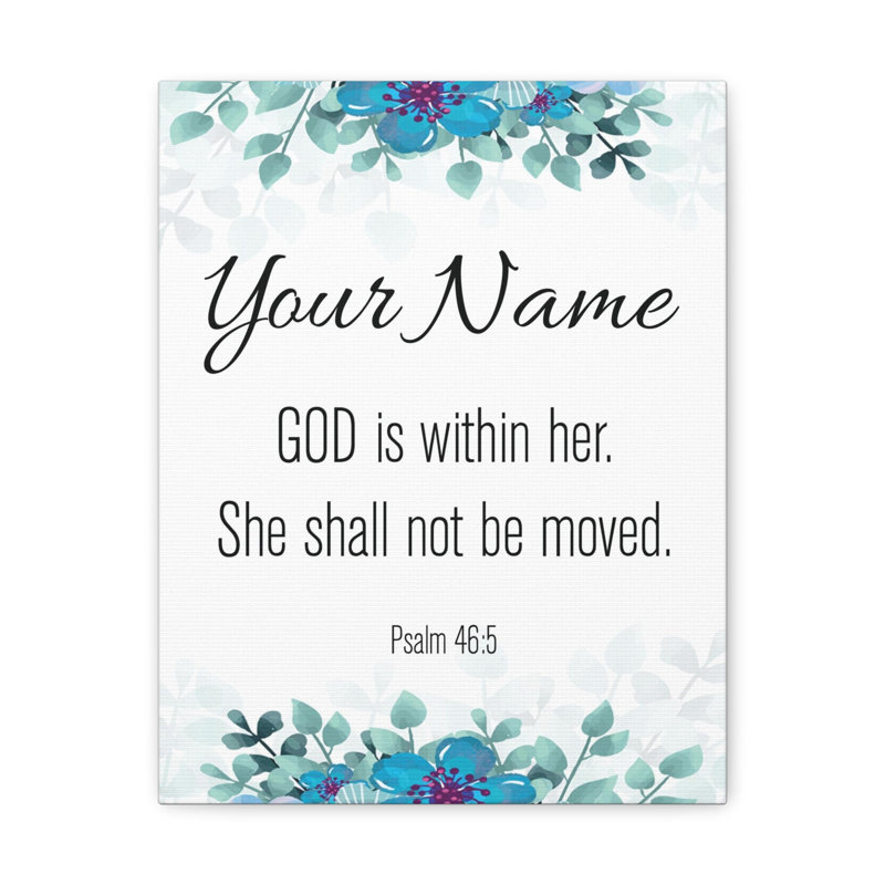 God Is Within Her Psalm 1 Piece Wall Art on Canvas, 30cm H x 24cm W x 1.25cm D
